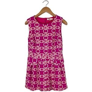 Aryeh By Anthropologie Pink Sleeveless Geometric Print Romper Size Medium